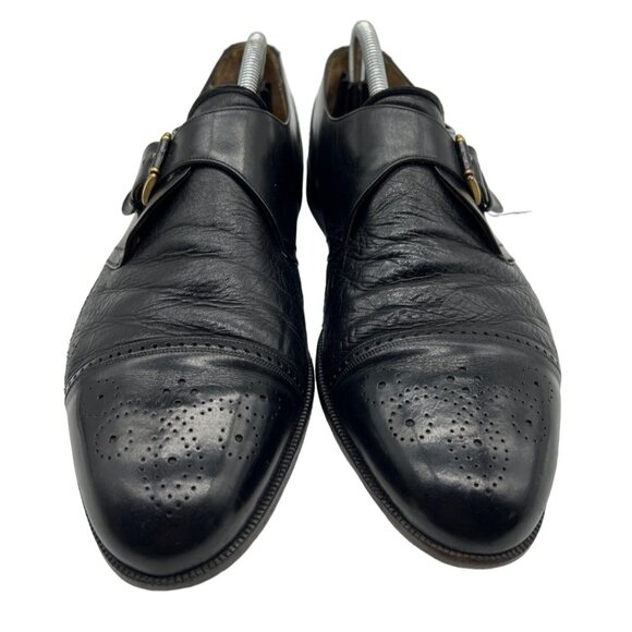Mezlan Athens Cap Toe Black Leather Monk Strap Dress Shoes Men\'s Size 11 main image 5